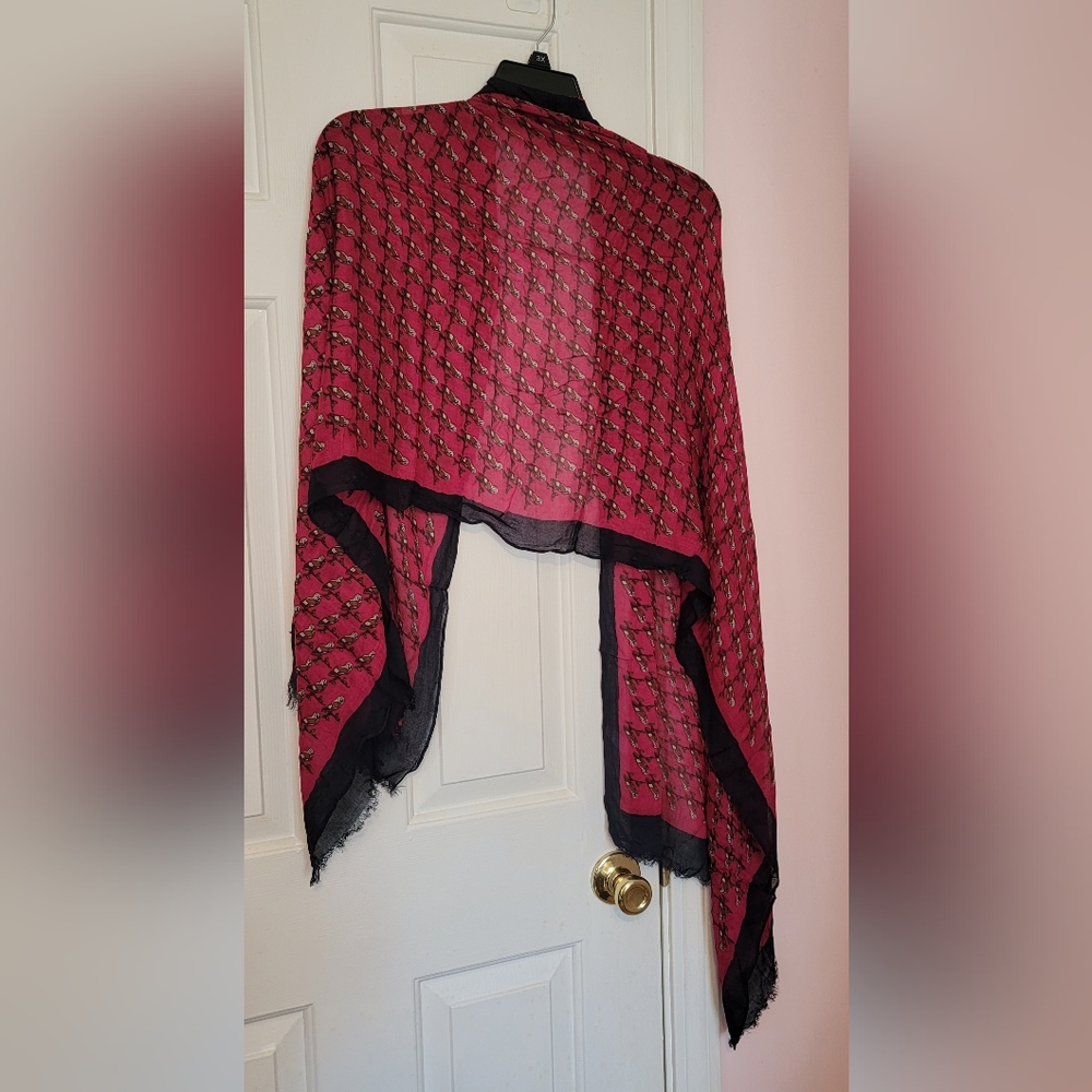 CHUNS Fushia & Blue Owl Scarf NWOT